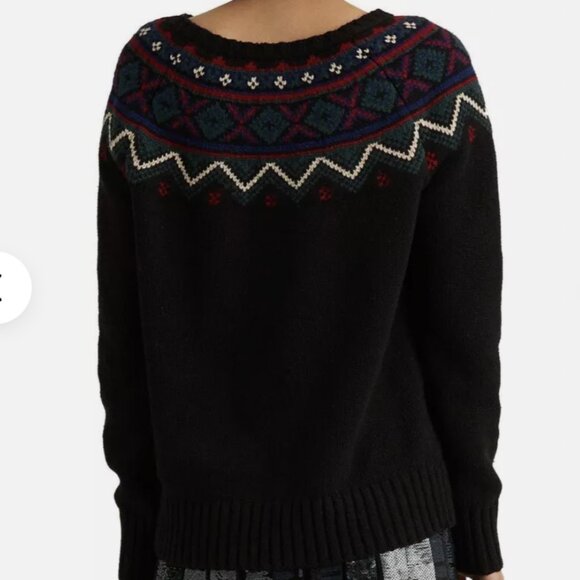 Ralph Lauren Women’s Fair Isle Wool Blend Sweater Black Multi Size S - Picture 2 of 7